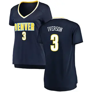 Denver Nuggets Fast Break Navy Allen Iverson Jersey - Icon Edition - Women's