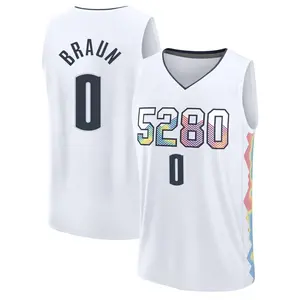 Denver Nuggets Fast Break White Christian Braun Fanatics 2024/25 City Edition Jersey - Youth