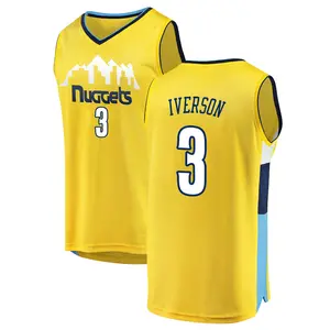 Denver Nuggets Fast Break Yellow Allen Iverson Jersey - Statement Edition - Men's