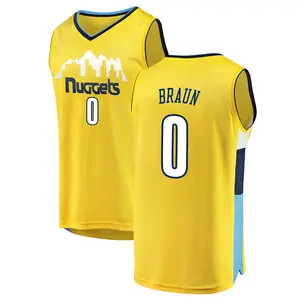 Denver Nuggets Fast Break Yellow Christian Braun Jersey - Statement Edition - Youth