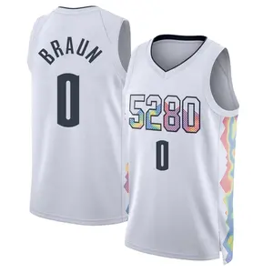Denver Nuggets Swingman White Christian Braun 2024/25 City Edition Jersey - Youth
