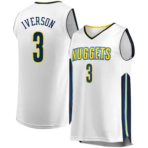 Fanatics Branded Denver Nuggets Swingman White Allen Iverson Fast Break Jersey - Association Edition - Men's