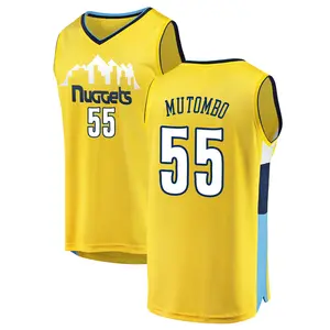 Fanatics Branded Denver Nuggets Swingman Yellow Dikembe Mutombo Fast Break Jersey - Statement Edition - Youth