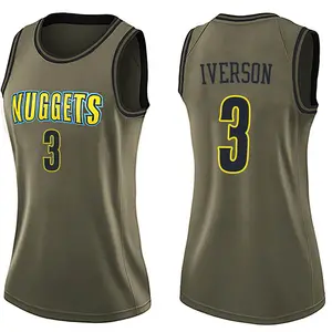 Denver Nuggets Swingman Green Allen Iverson Salute to Service Jersey - Women's