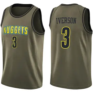 Nike Denver Nuggets Swingman Green Allen Iverson Salute to Service Jersey - Youth