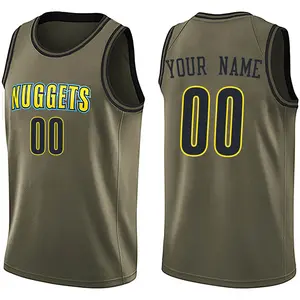 Nike Denver Nuggets Swingman Green Custom Salute to Service Jersey - Men's