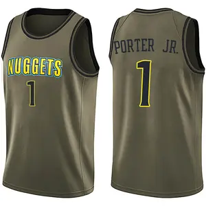 Nike Denver Nuggets Swingman Green Michael Porter Jr. Salute to Service Jersey - Men's