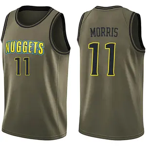 Nike Denver Nuggets Swingman Green Monte Morris Salute to Service Jersey - Men's