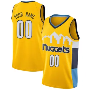 Nike Denver Nuggets Swingman Yellow Custom Jersey - Statement Edition - Youth
