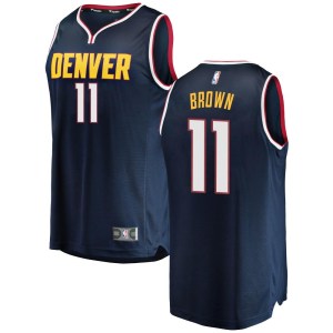 Denver Nuggets Fast Break Brown Bruce Brown Navy 2018/19 Jersey - Icon Edition - Youth