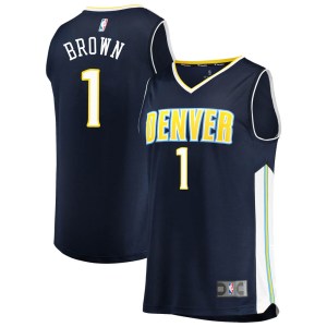 Denver Nuggets Fast Break Brown Bruce Brown Navy Jersey - Icon Edition - Men's