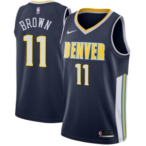 Denver Nuggets Swingman Brown Bruce Brown Navy Jersey - Icon Edition - Youth
