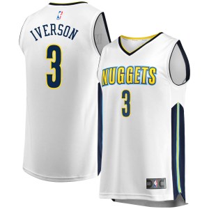 Denver Nuggets White Allen Iverson Fast Break Jersey - Association Edition - Men's