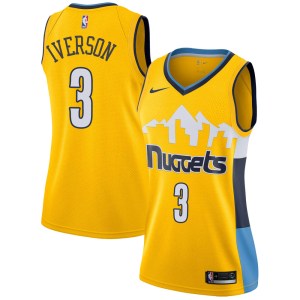 Denver Nuggets Swingman Yellow Allen Iverson Jersey - Statement Edition - Women's