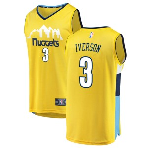 Denver Nuggets Yellow Allen Iverson Fast Break Jersey - Statement Edition - Men's