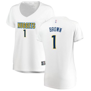 Denver Nuggets Fast Break White Bruce Brown Jersey - Association Edition - Women's
