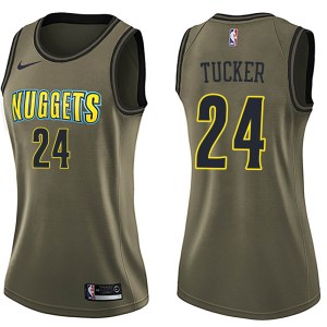 Denver Nuggets Swingman Green Rayjon Tucker Salute to Service Jersey - Women's