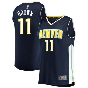 Denver Nuggets Fast Break Brown Bruce Brown Navy Jersey - Icon Edition - Youth