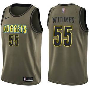 Denver Nuggets Swingman Green Dikembe Mutombo Salute to Service Jersey - Men's