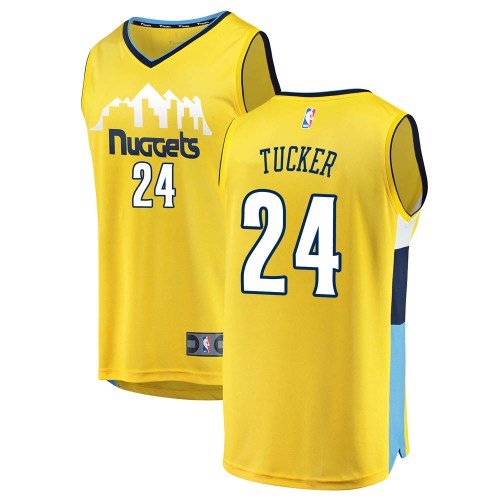 Denver Nuggets Yellow Rayjon Tucker Fast Break Jersey - Statement Edition - Men's